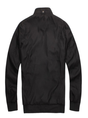 Men coat black pocket zip style
